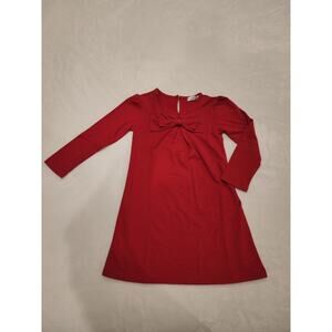 Arshiner Girls Red Jersey Bow Dress Sz 4